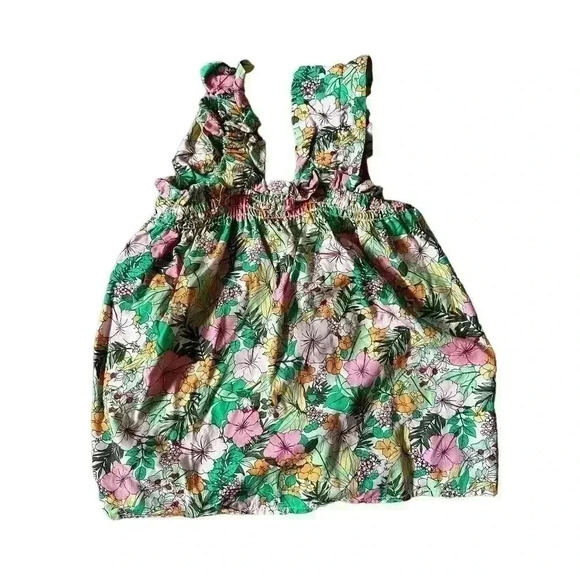 Girls Copper Key Babydoll Tropical Floral Tank Top Size M - Picture 1 of 2